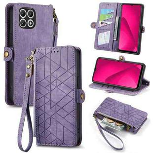 For T-Mobile T Phone 2 Pro 5G Geometric Zipper Wallet Side Buckle Leather Phone Case(Purple)