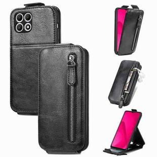 For T-Mobile T Phone 2 5G Zipper Wallet Vertical Flip Leather Phone Case(Black)