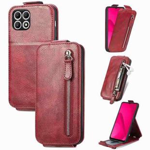 For T-Mobile T Phone 2 5G Zipper Wallet Vertical Flip Leather Phone Case(Red)