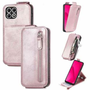 For T-Mobile T Phone 2 5G Zipper Wallet Vertical Flip Leather Phone Case(Rose Gold)