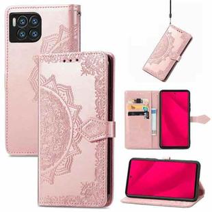 For T-Mobile REVVL 7 Pro 5G Mandala Flower Embossed Leather Phone Case(Rose Gold)