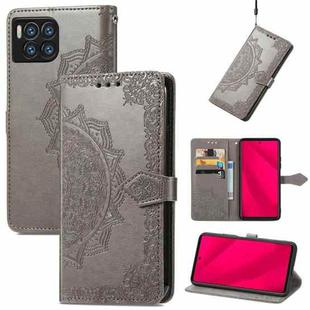 For T-Mobile REVVL 7 Pro 5G Mandala Flower Embossed Leather Phone Case(Gray)