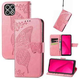 For T-Mobile T Phone 2 Pro 5G Butterfly Love Flower Embossed Leather Phone Case(Pink)