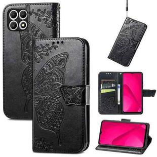 For T-Mobile T Phone 2 Pro 5G Butterfly Love Flower Embossed Leather Phone Case(Black)