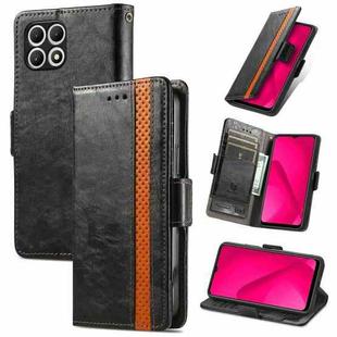 For T-Mobile REVVL 7 5G CaseNeo Splicing Dual Magnetic Buckle Leather Phone Case(Black)