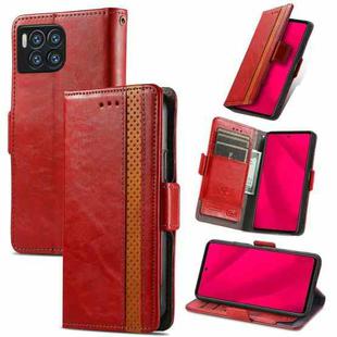 For T-Mobile REVVL 7 Pro 5G CaseNeo Splicing Dual Magnetic Buckle Leather Phone Case(Red)