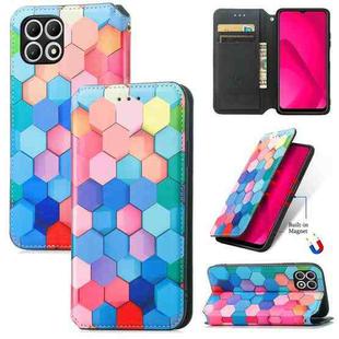 For T-Mobile REVVL 7 5G CaseNeo Colorful Magnetic Leather Phone Case(Colorful Cube)