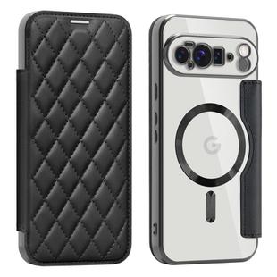 For Google Pixel 10 Pro XL Shield Magsafe RFID Anti-theft Rhombus Leather Phone Case(Black)