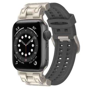 For Apple Watch Series 6 44mm Mecha Two Claw Silicone Watch Band(Gray)