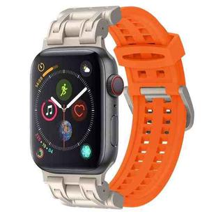 For Apple Watch Series 4 44mm Mecha Two Claw Silicone Watch Band(Orange)