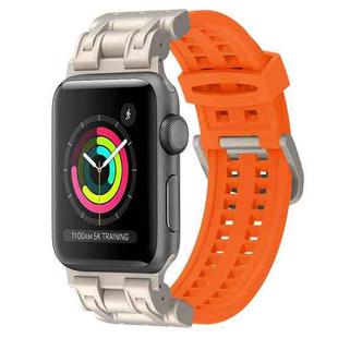 For Apple Watch Series 3 42mm Mecha Two Claw Silicone Watch Band(Orange)