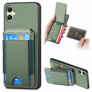 For Samsung Galaxy A05 Carbon Fiber Vertical Flip Wallet Stand Phone Case(Green)