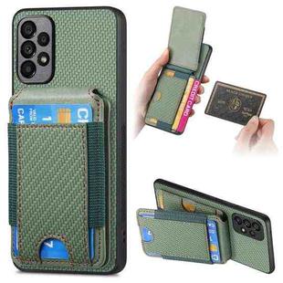 For Samsung Galaxy M23 5G Carbon Fiber Vertical Flip Wallet Stand Phone Case(Green)