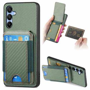 For Samsung Galaxy A13 5G Carbon Fiber Vertical Flip Wallet Stand Phone Case(Green)