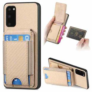 For Samsung Galaxy S9+ Carbon Fiber Vertical Flip Wallet Stand Phone Case(Khaki)