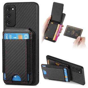 For Samsung Galaxy S20 FE Carbon Fiber Vertical Flip Wallet Stand Phone Case(Black)