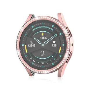 For Samsung Galaxy Watch 7 40mm Single Diamond Hollow PC Watch Protective Case(Pink)