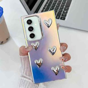 For Samsung Galaxy S23 FE 5G Electroplating 5-Heart Laser Texture TPU Phone Case(Water Ripples)
