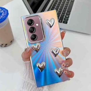 For Samsung Galaxy A14 5G Electroplating 5-Heart Laser Texture TPU Phone Case(CD Stripes)