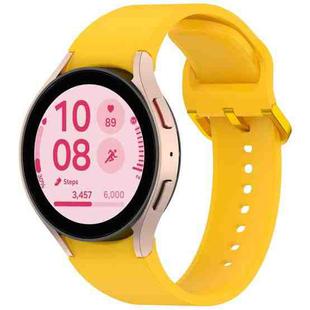 For Samsung Galaxy Watch FE Solid Color Colorful Buckle Quick Release Silicone Watch Band(Yellow)