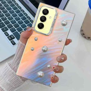 For Samsung Galaxy A15 5G Electroplating Pearl Laser Texture TPU Phone Case(Feather Yarn)