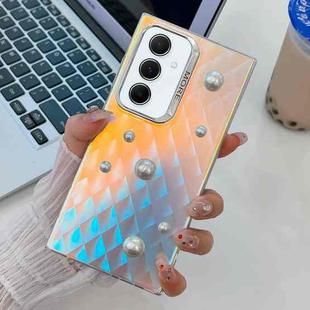 For Samsung Galaxy A55 5G Electroplating Pearl Laser Texture TPU Phone Case(Plaid)