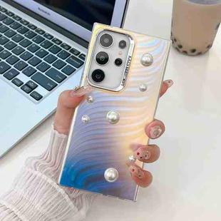 For Samsung Galaxy S22 Ultra 5G Electroplating Pearl Laser Texture TPU Phone Case(Water Ripples)
