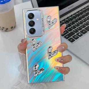 For Samsung Galaxy A25 5G Electroplating 4-Heart Laser Texture TPU Phone Case(Running Water)