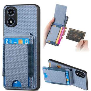 For Motorola Moto G Play 2024  5G Carbon Fiber Vertical Flip Wallet Stand Phone Case(Blue)