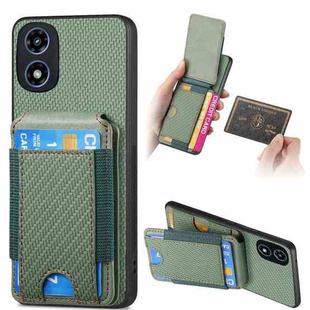 For Motorola Moto G Play 2024  5G Carbon Fiber Vertical Flip Wallet Stand Phone Case(Green)