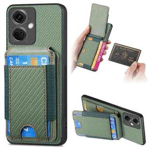 For OnePlus Nord CE3 Carbon Fiber Vertical Flip Wallet Stand Phone Case(Green)