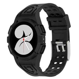 For Samsung Galaxy Watch FE 40mm Armored TPU Integrated Watch Band(Black)