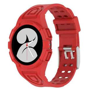 For Samsung Galaxy Watch FE 40mm Armored TPU Integrated Watch Band(Red)