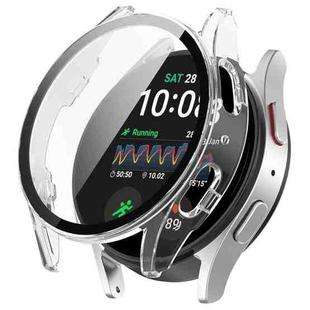 For Samsung Galaxy Watch 7 44mm PC+Tempered Film Integrated Waterproof Watch Protective Case(Transparent)