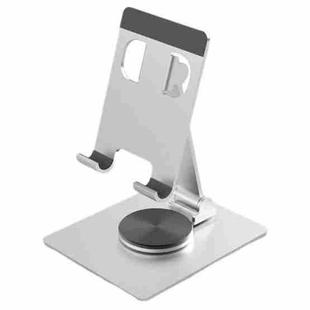 YY-022 360 Degree Rotation Aluminum Alloy Desktop Phone Tablet Holder(Silver)