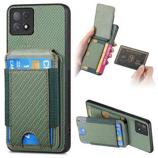 For OPPO A72 5G Carbon Fiber Vertical Flip Wallet Stand Phone Case(Green)