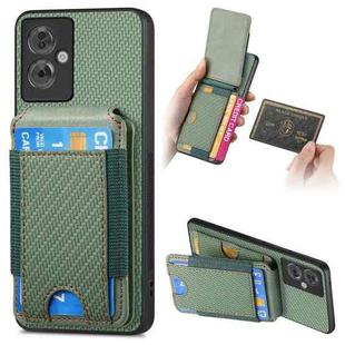 For OPPO A79 5G Carbon Fiber Vertical Flip Wallet Stand Phone Case(Green)