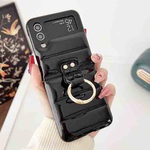 For Samsung Galaxy Z flip4 Laser Aurora Ring Down Jacket Shockproof Phone Case(Black)