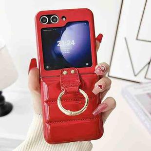 For Samsung Galaxy Z flip5 Laser Aurora Ring Down Jacket Shockproof Phone Case(Red)