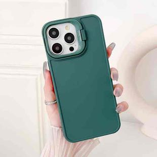 For iPhone 15 Pro Max Lens Frame Holder Shockproof Phone Case(Green)
