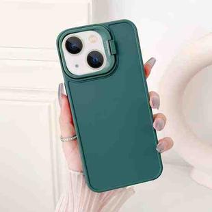 For iPhone 15 Plus Lens Frame Holder Shockproof Phone Case(Green)