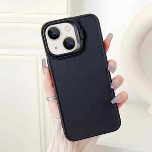For iPhone 15 Lens Frame Holder Shockproof Phone Case(Black)