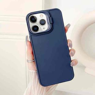 For iPhone 11 Pro Lens Frame Holder Shockproof Phone Case(Blue)