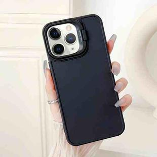 For iPhone 11 Pro Max Lens Frame Holder Shockproof Phone Case(Black)