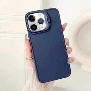 For iPhone 11 Pro Max Lens Frame Holder Shockproof Phone Case(Blue)