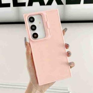 For Samsung Galaxy S24 5G Lens Frame Holder Shockproof Phone Case(Pink)