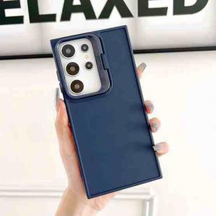 For Samsung Galaxy S24 Ultra 5G Lens Frame Holder Shockproof Phone Case(Blue)