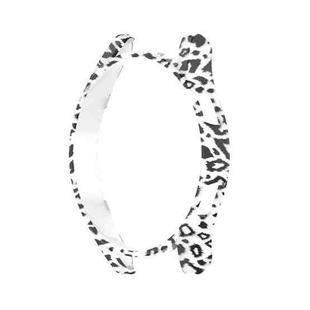 For Samsung Galaxy Watch FE 40mm Half Pack Hollow PC Watch Protective Case(White Hair Leopard)