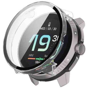 For Suunto Race PC + Tempered Glass Film Integrated Watch Protective Case(Transparent White)