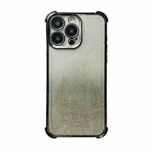 For iPhone 15 Pro Electrpolated Glitter Four-corner Shockproof Space TPU Phone Case(Gradient Black)